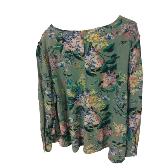 Lauren Conrad Floral Button Accented Peasant Top Plus Size XXL - Picture 4 of 11